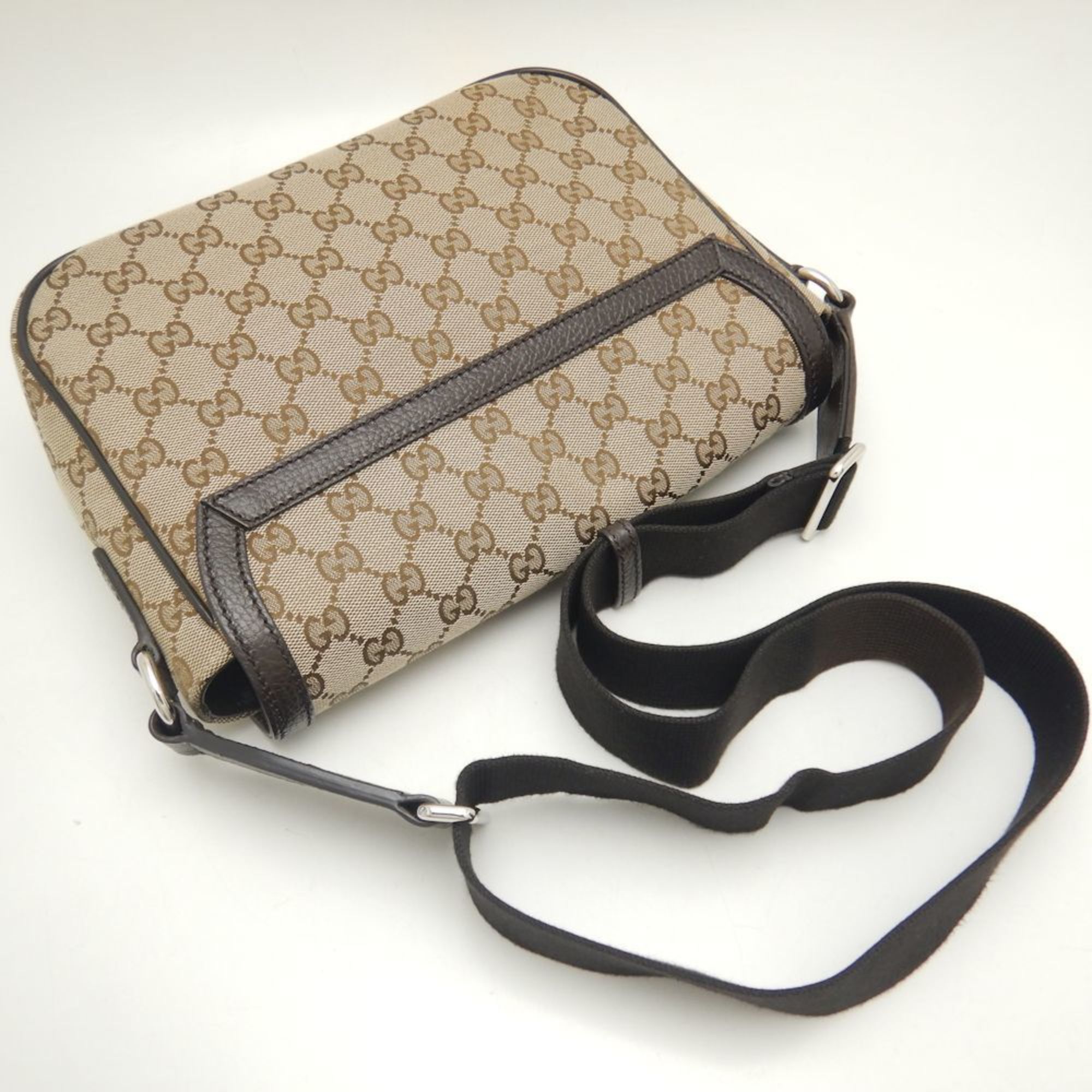 GUCCI 449172 Shoulder Bag GG Canvas Beige Brown Outlet 251878