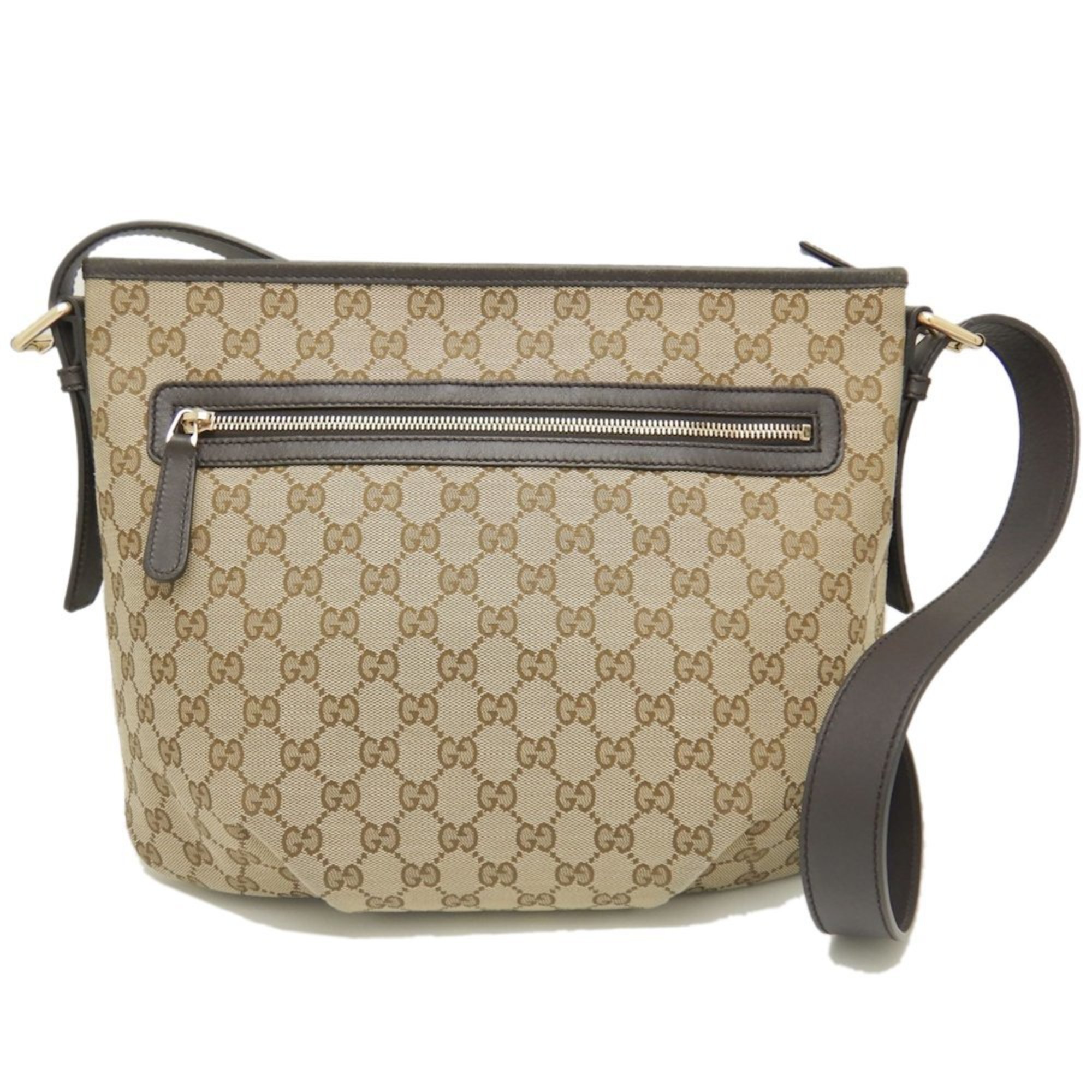 GUCCI 388930 Shoulder Bag GG Canvas Beige Brown Outlet 251876