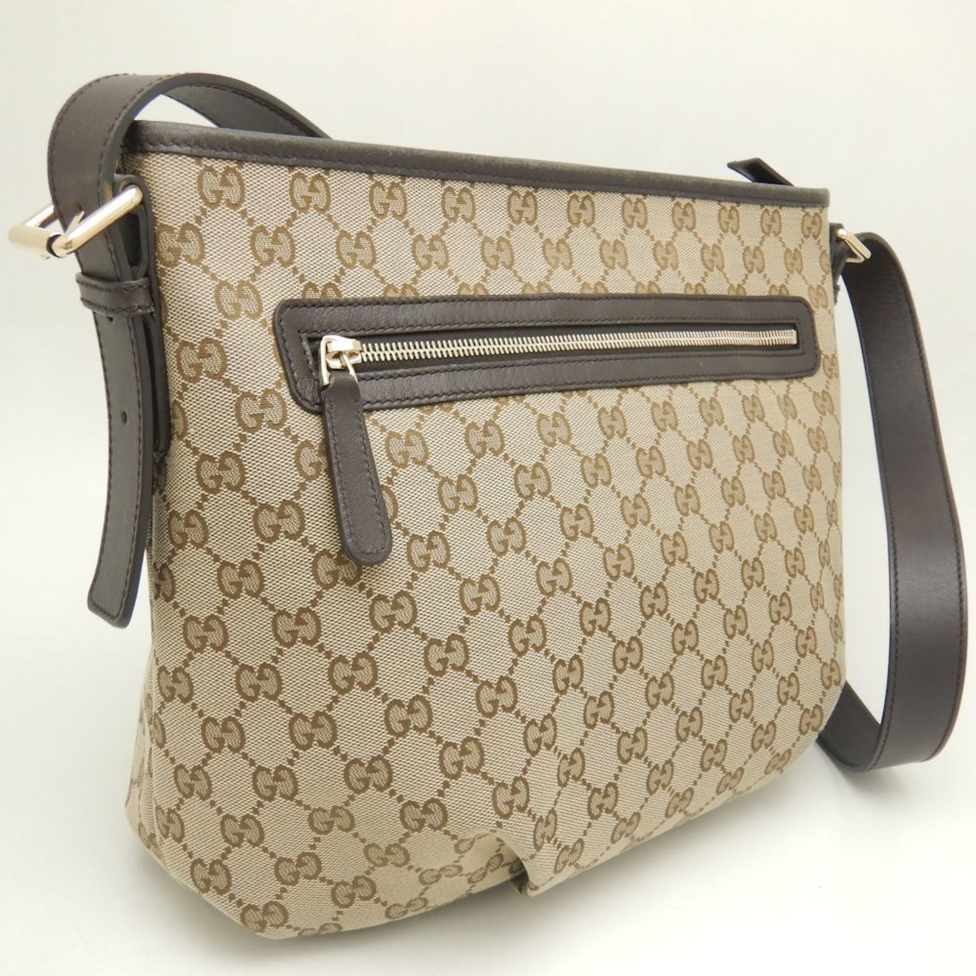 GUCCI 388930 Shoulder Bag GG Canvas Beige Brown Outlet 251876