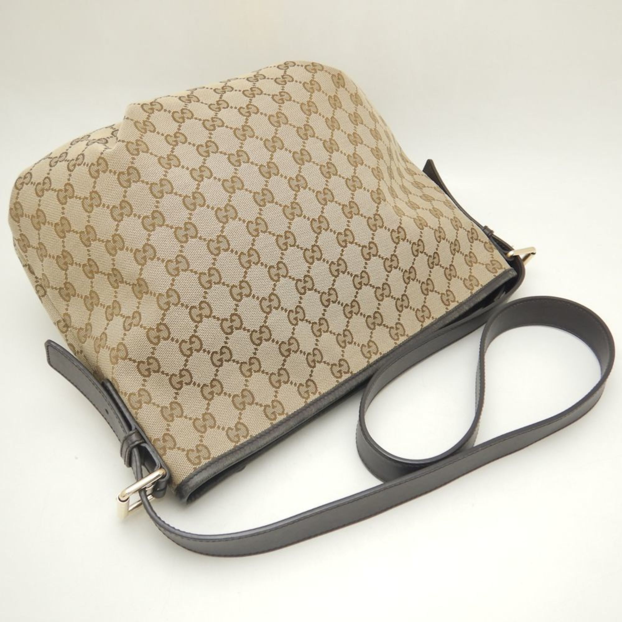 GUCCI 388930 Shoulder Bag GG Canvas Beige Brown Outlet 251876