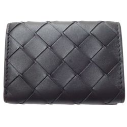 BOTTEGA VENETA Tiny Wallet Intrecciato Black Leather NERO 180566