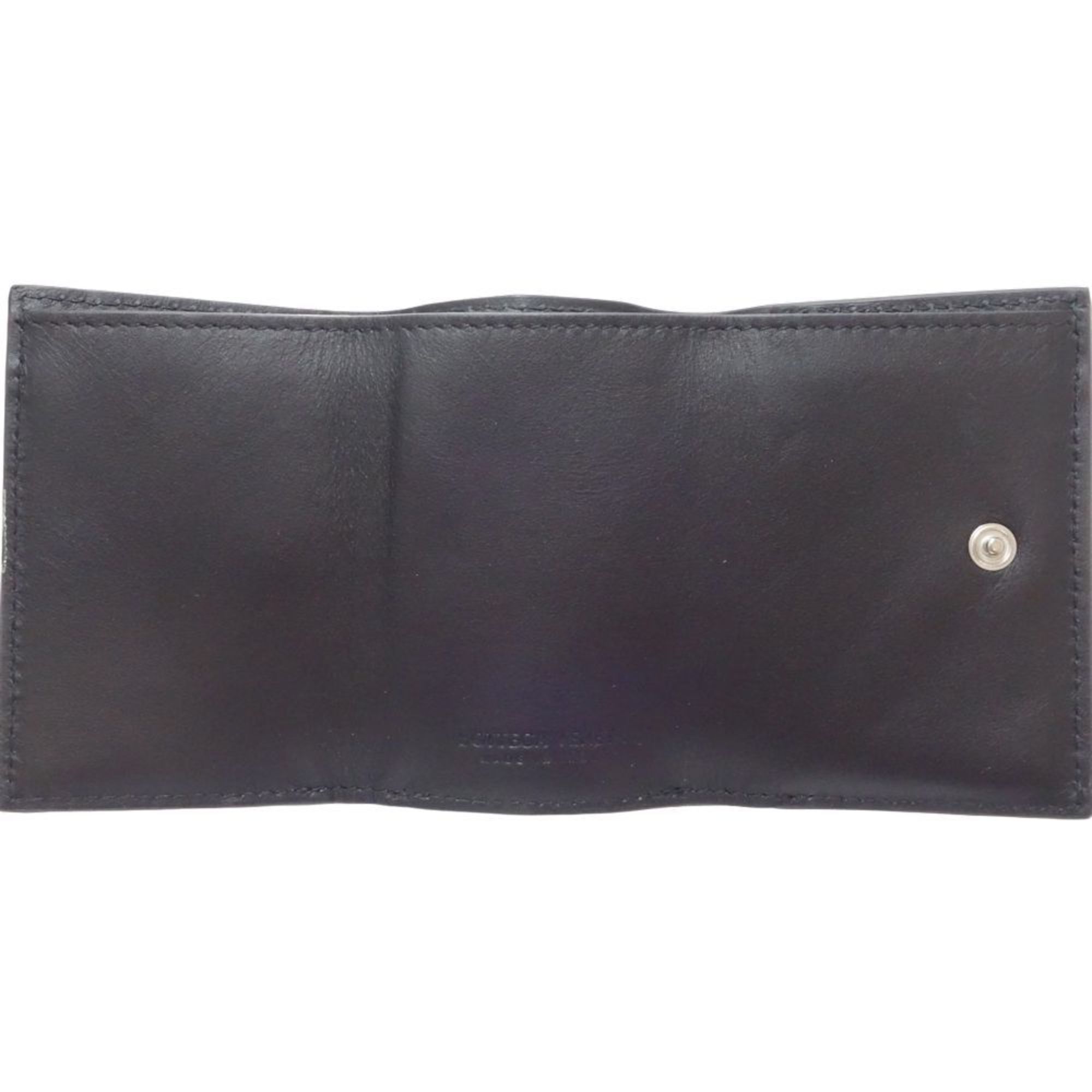 BOTTEGA VENETA Tiny Wallet Intrecciato Black Leather NERO 180566