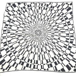 HERMES Carre 70 Scarf Black White Hermes Silk