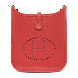 Hermes Evelyn TPM Leather Red Shoulder Bag Pochette Iconic HERMES