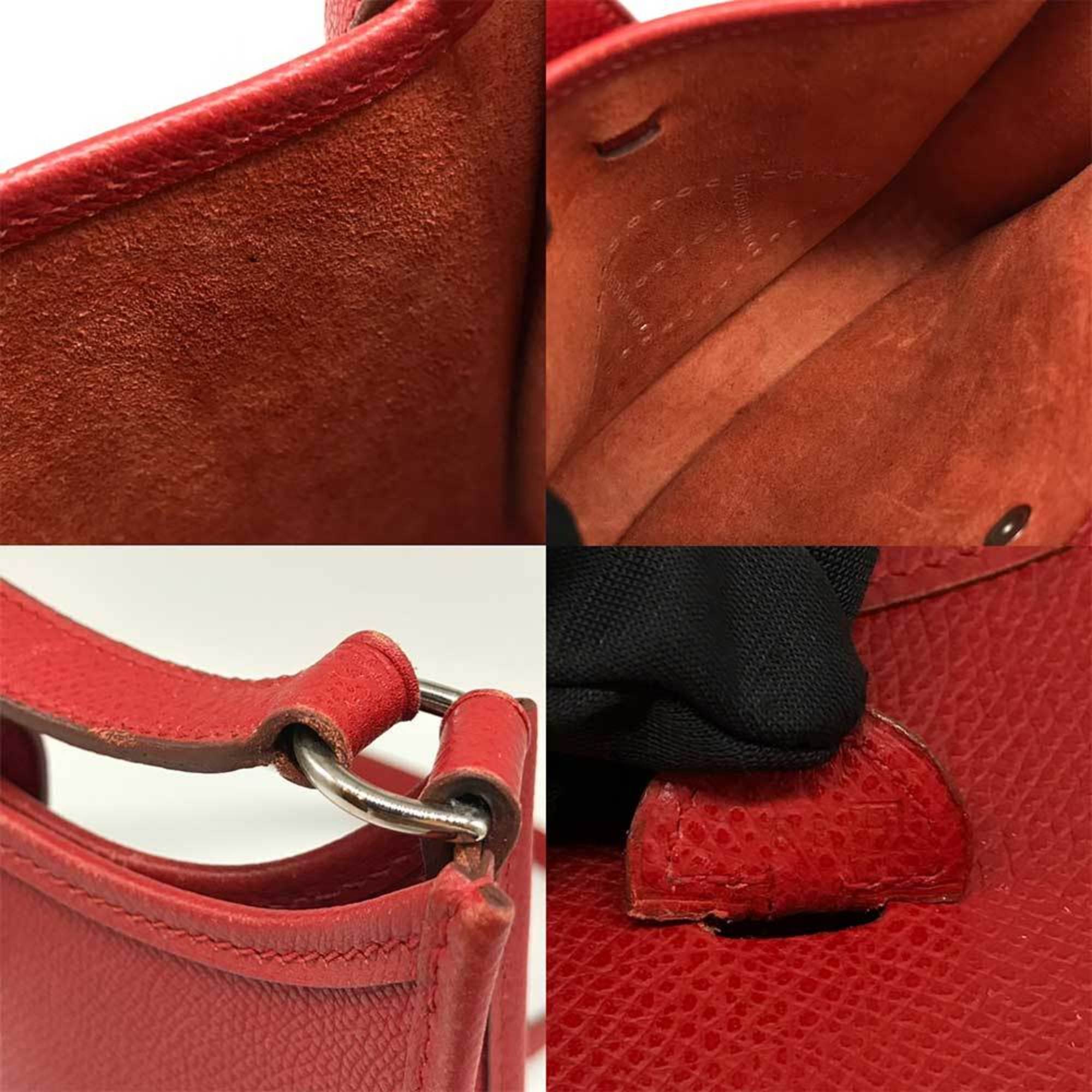 Hermes Evelyn TPM Leather Red Shoulder Bag Pochette Iconic HERMES