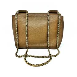 Chloé Chloe Elsie Chain Shoulder Bag Brown Leather Gold