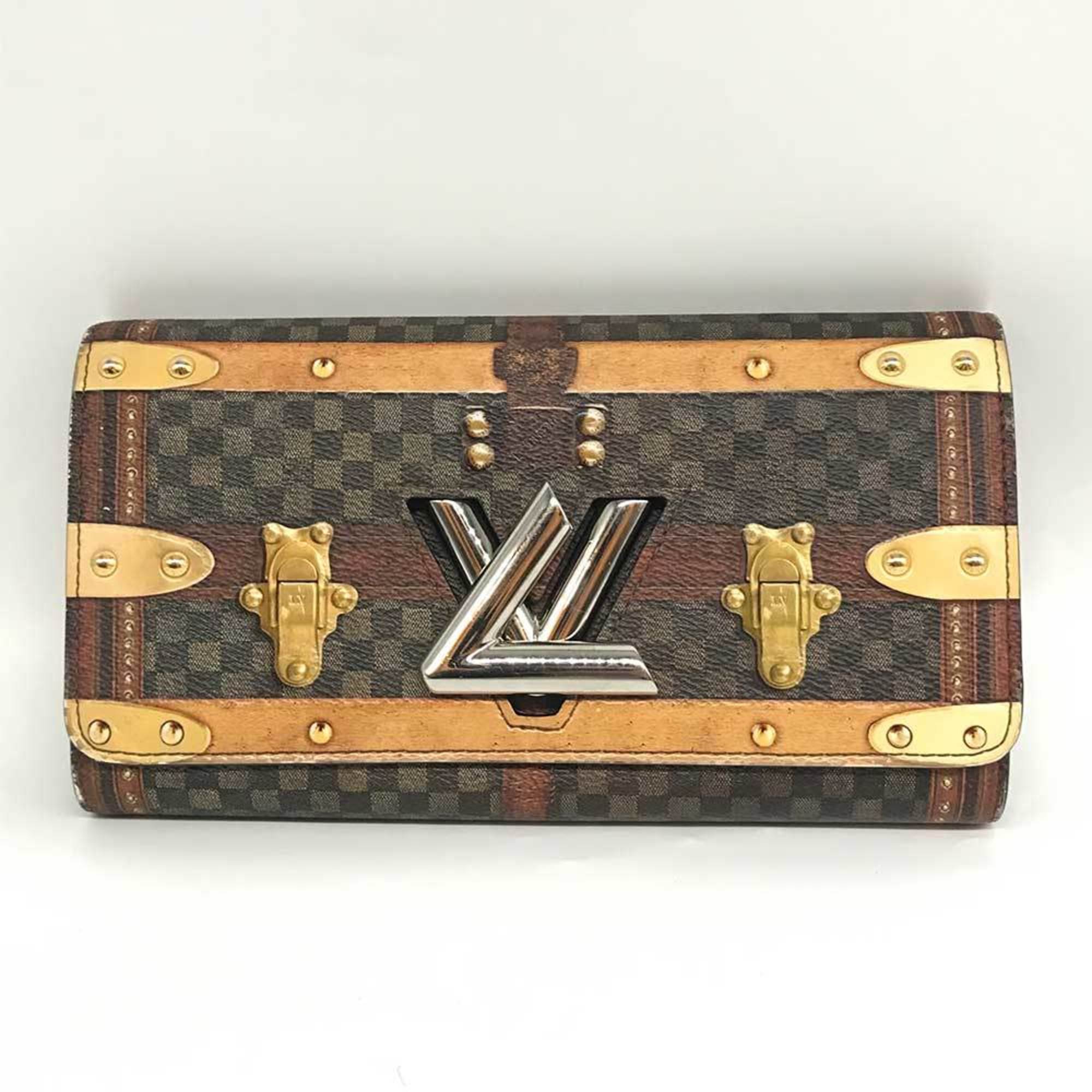 Louis Vuitton Portefeuille Sarah Twist Damier Brown Silver Summer Trunk Collection GO-14 M63778 LOUIS VUITTON