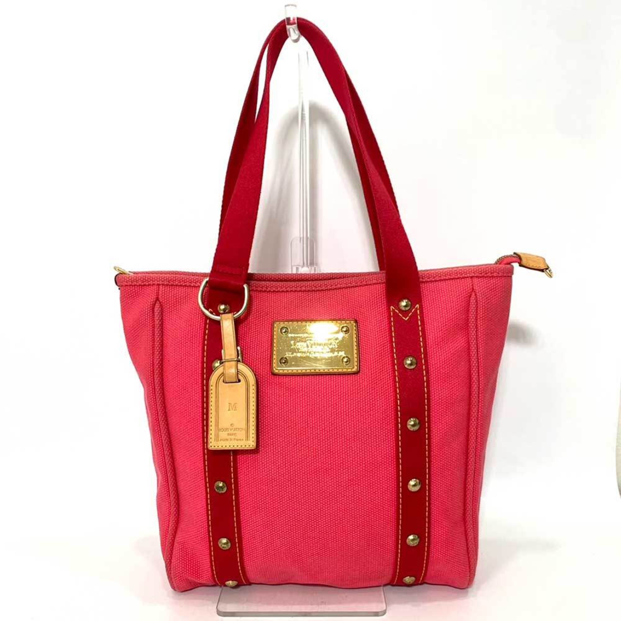 Louis Vuitton Bag Antigua Cabas MM Pink Tote Handbag Studs Women's Canvas M40085 LOUISVUITTON