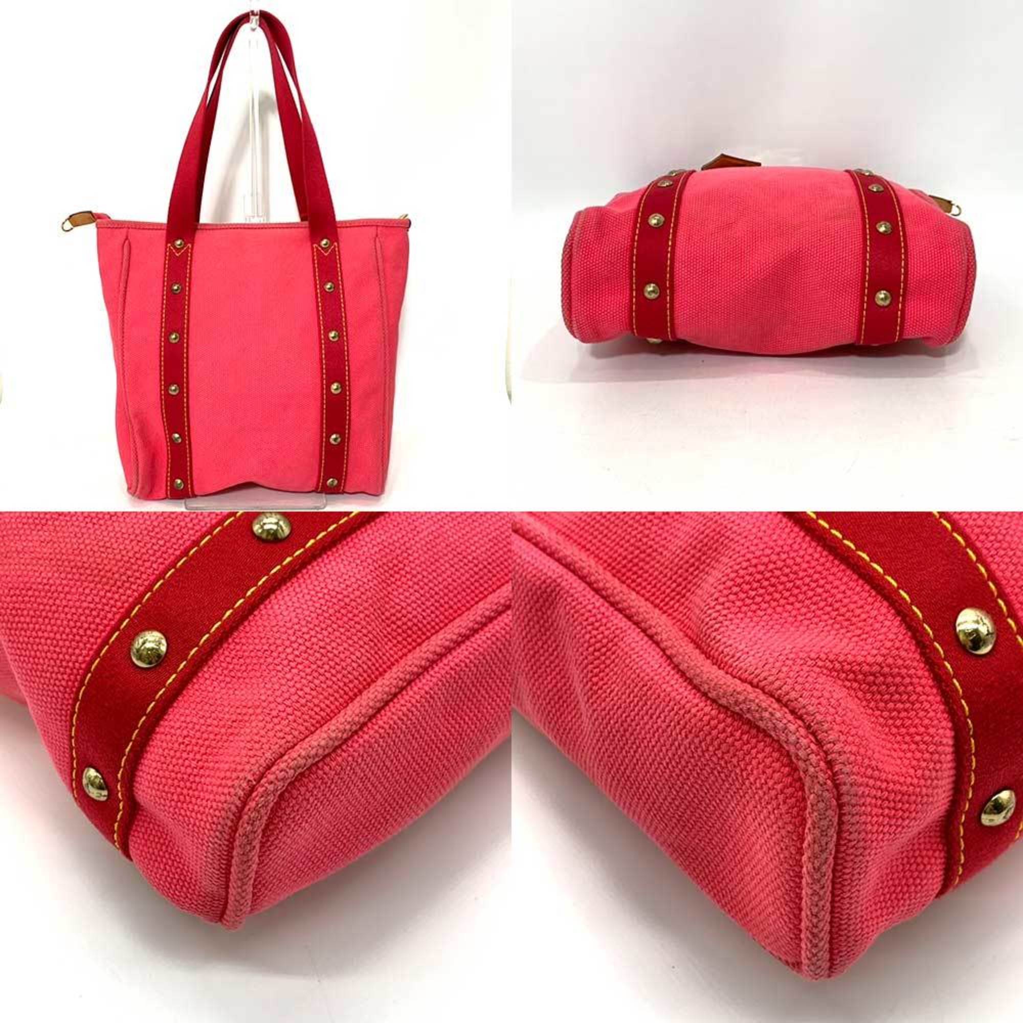 Louis Vuitton Bag Antigua Cabas MM Pink Tote Handbag Studs Women's Canvas M40085 LOUISVUITTON