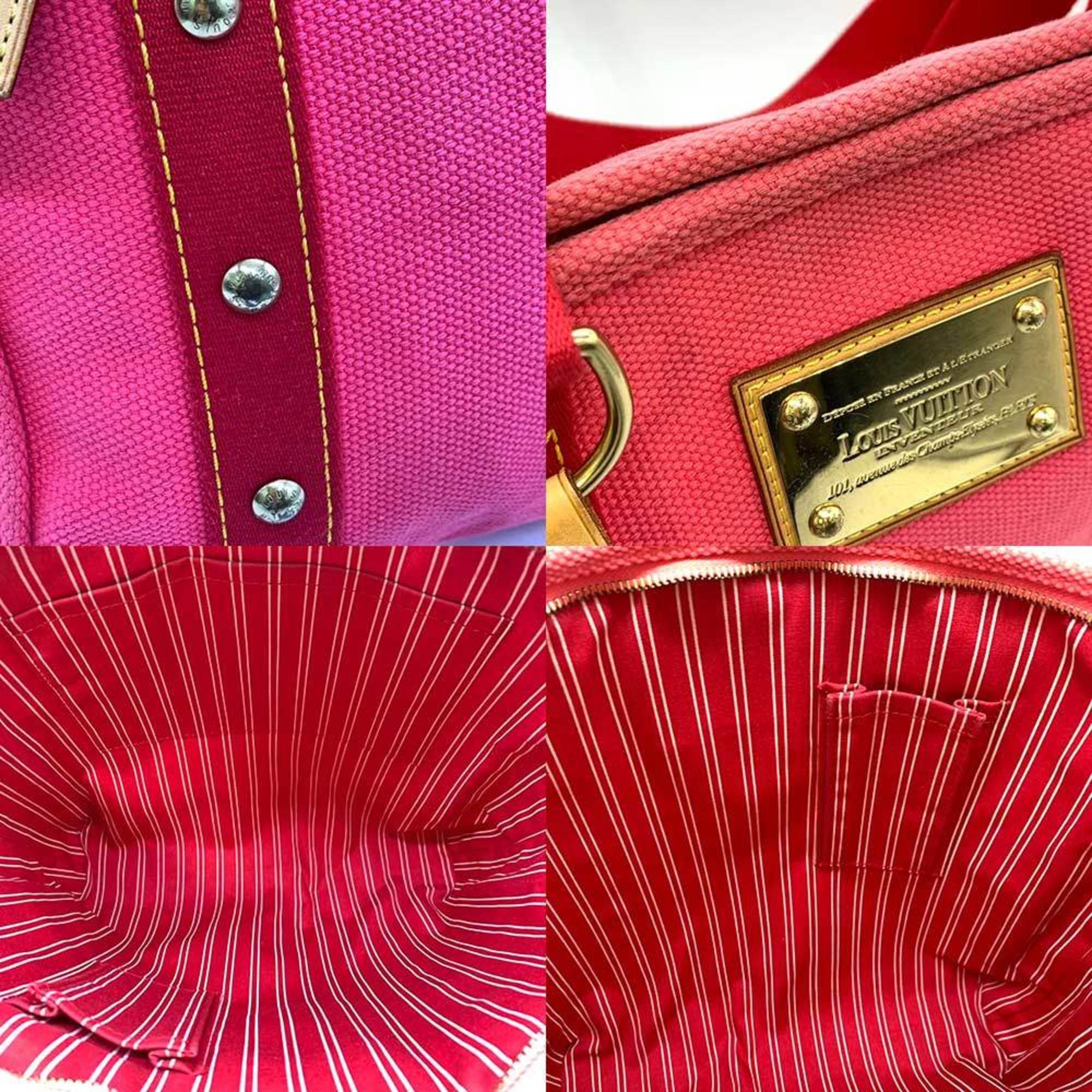 Louis Vuitton Bag Antigua Cabas MM Pink Tote Handbag Studs Women's Canvas M40085 LOUISVUITTON