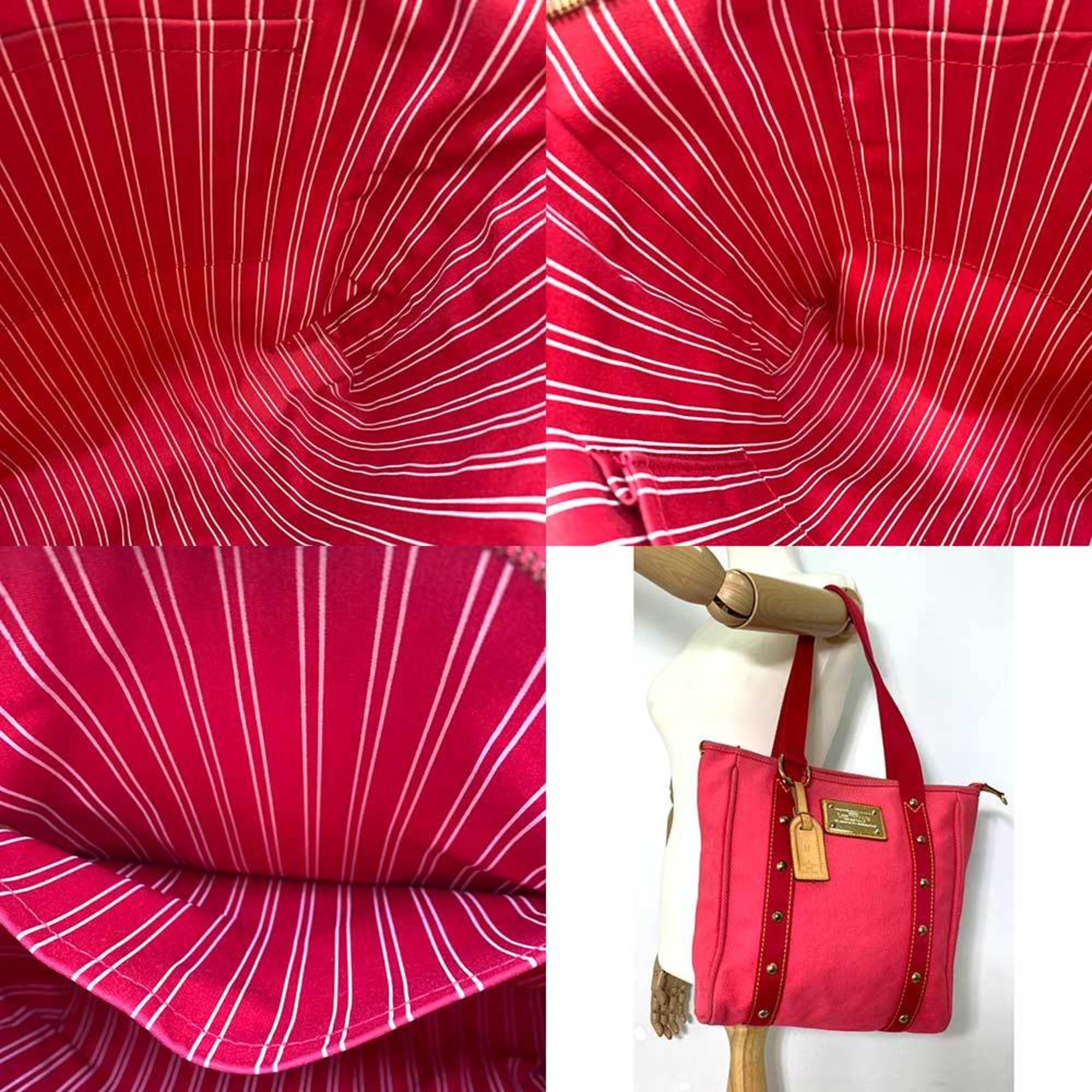 Louis Vuitton Bag Antigua Cabas MM Pink Tote Handbag Studs Women's Canvas M40085 LOUISVUITTON