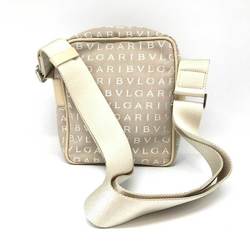 BVLGARI Shoulder Bag Mania Ivory White Canvas