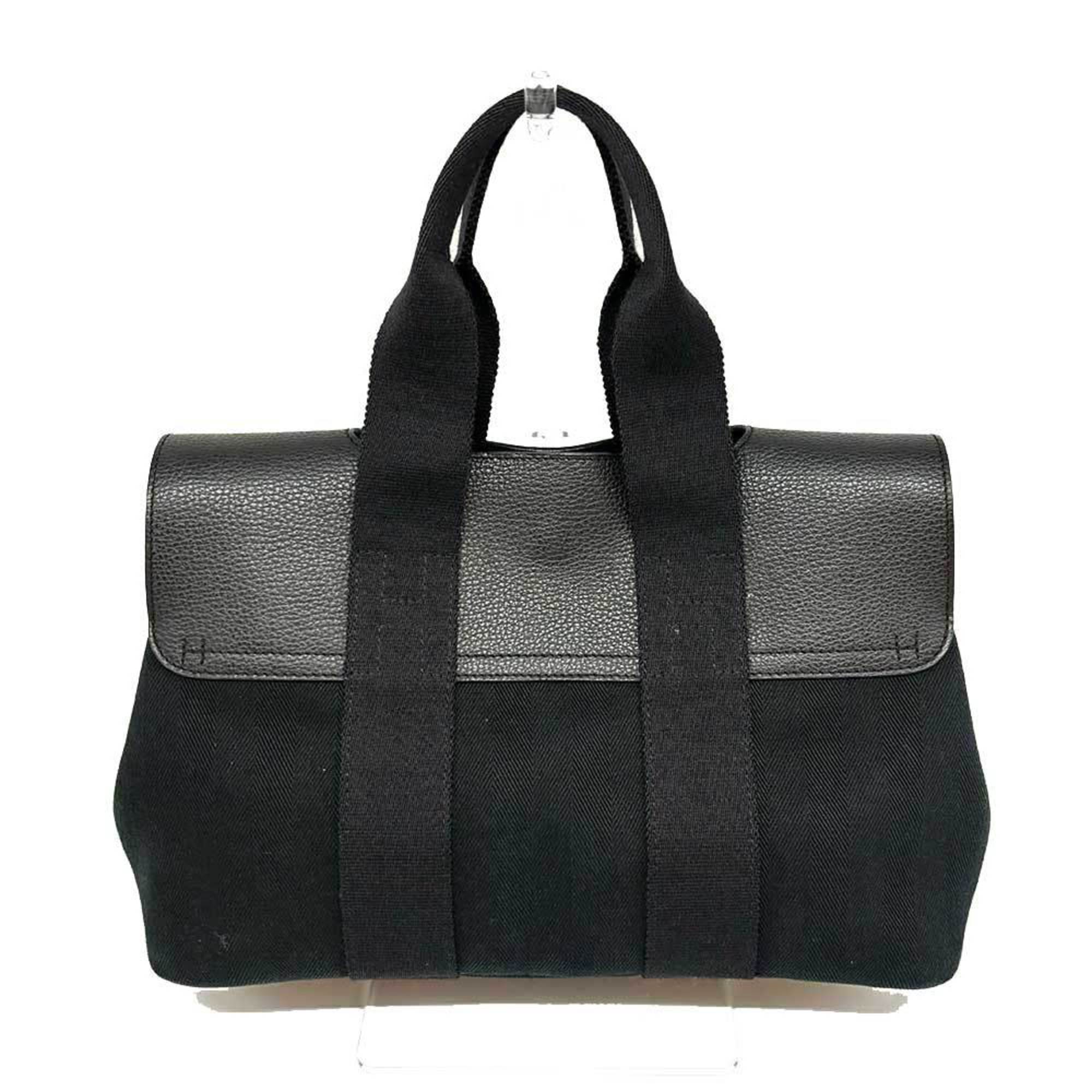 Hermes Valparaiso PM Toile Chevron Black Noir Leather HERMES