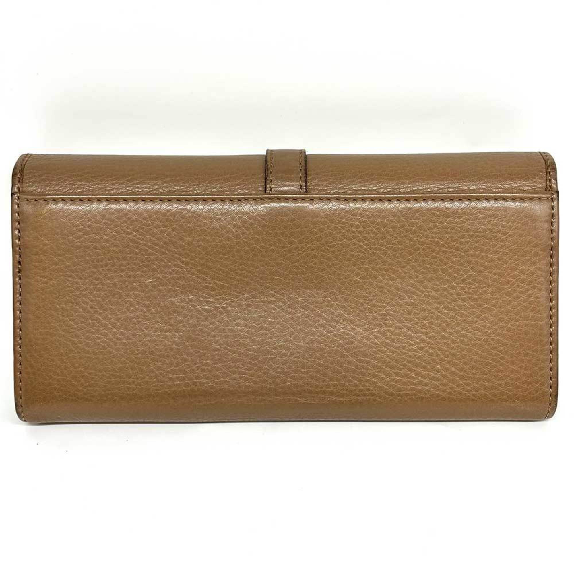 Gucci Long Wallet Horsebit Leather Brown 257124 GUCCI