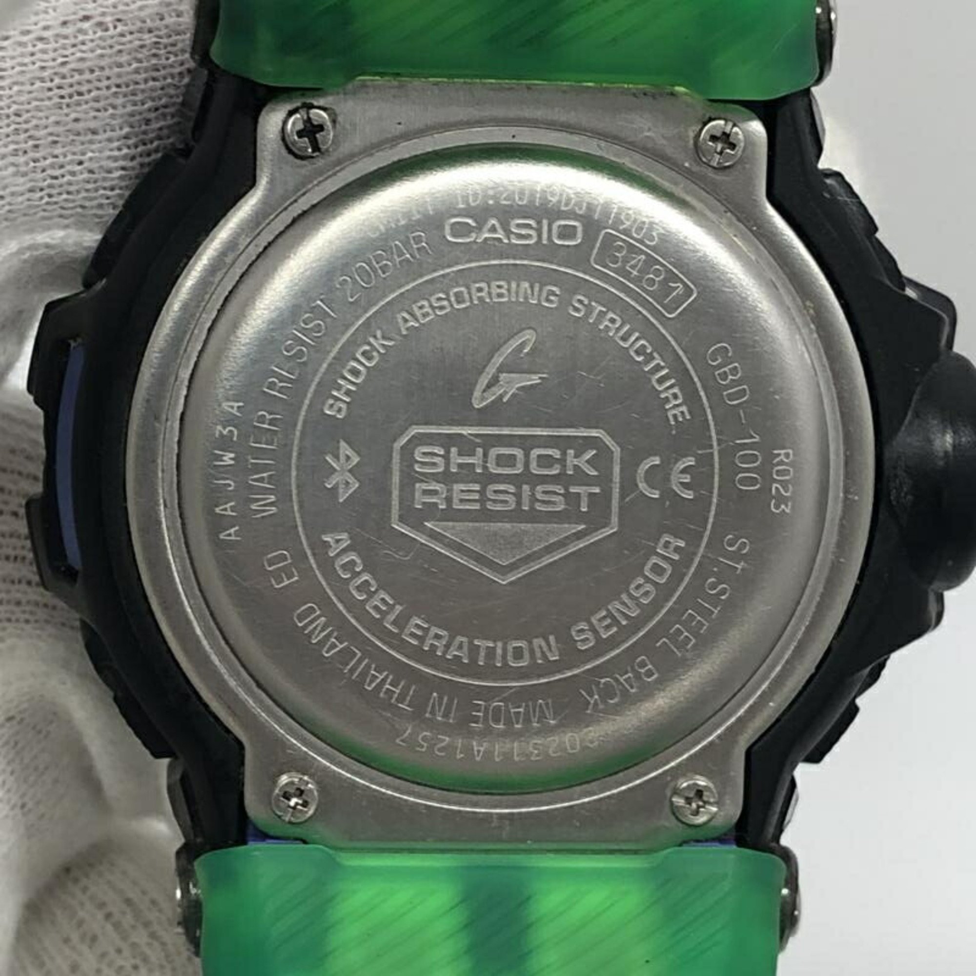 CASIO G-SHOCK Watch GBD-100SM-1A7JF Quartz Black x White Green G-Shock