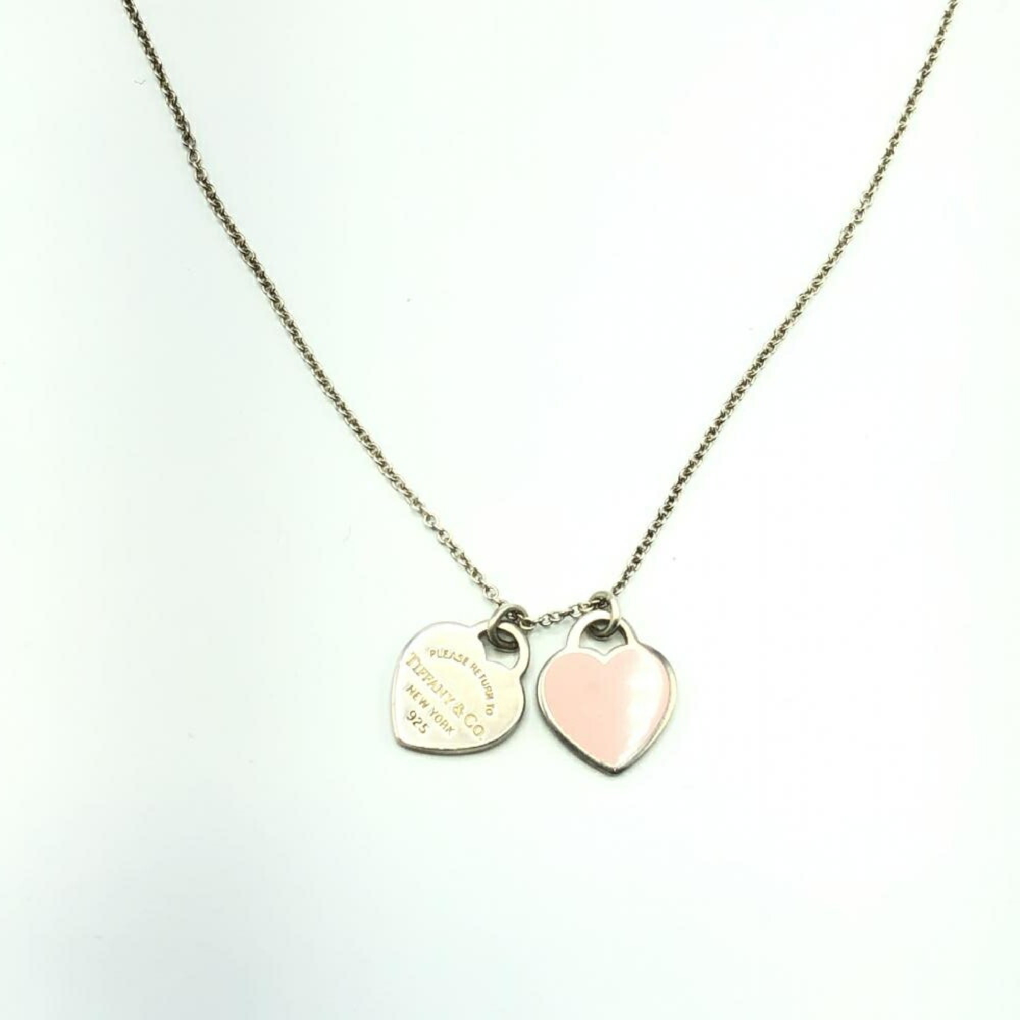 Tiffany & Co. Pink Double Heart Tag Pendant