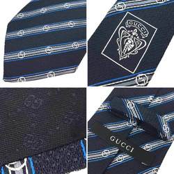 GUCCI Gucci tie GG stripe silk navy x grey men's aq10122