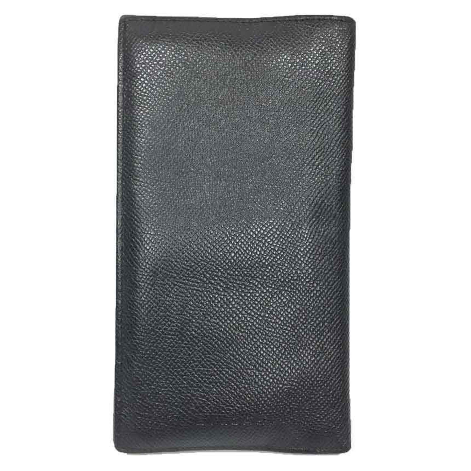 BVLGARI Bulgari Long Wallet Billfold Black Men's Leather 10007833