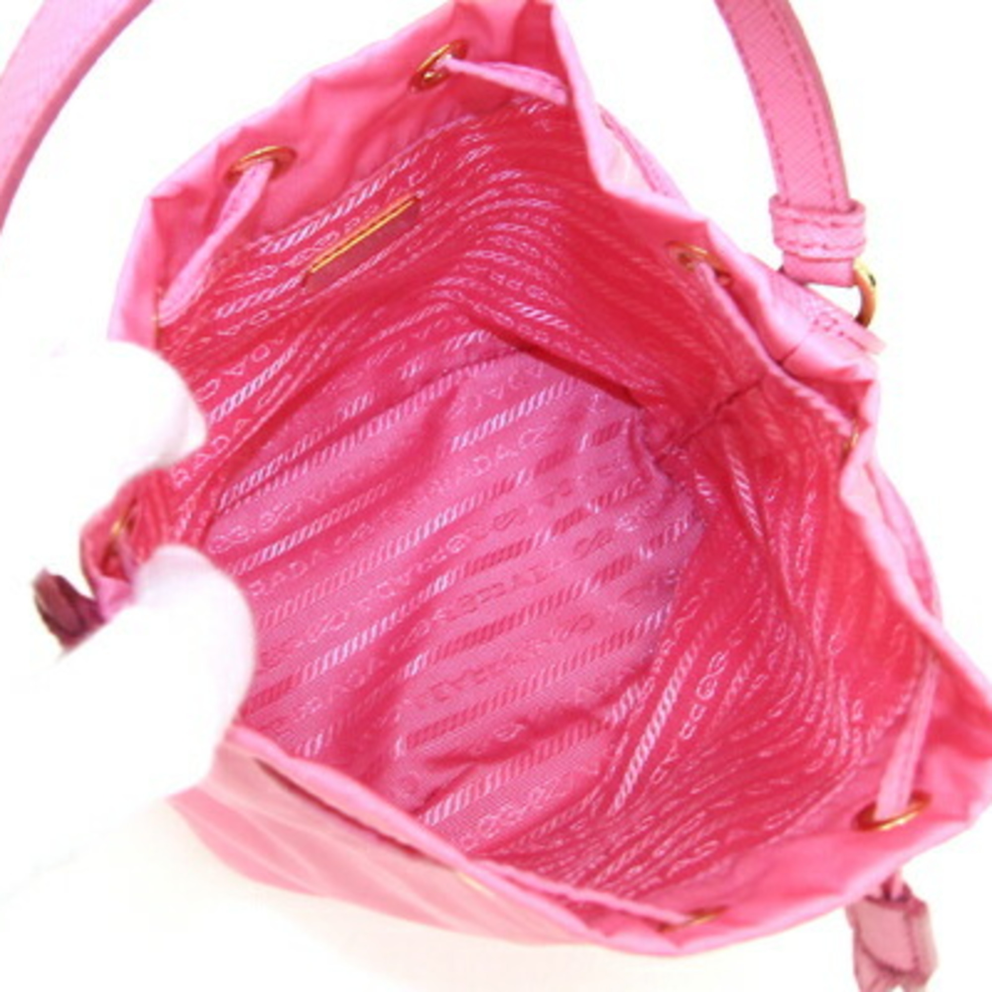 Prada Bag Re-Edition 1978 1BE067 Pink Nylon Leather Shoulder Women's PRADA