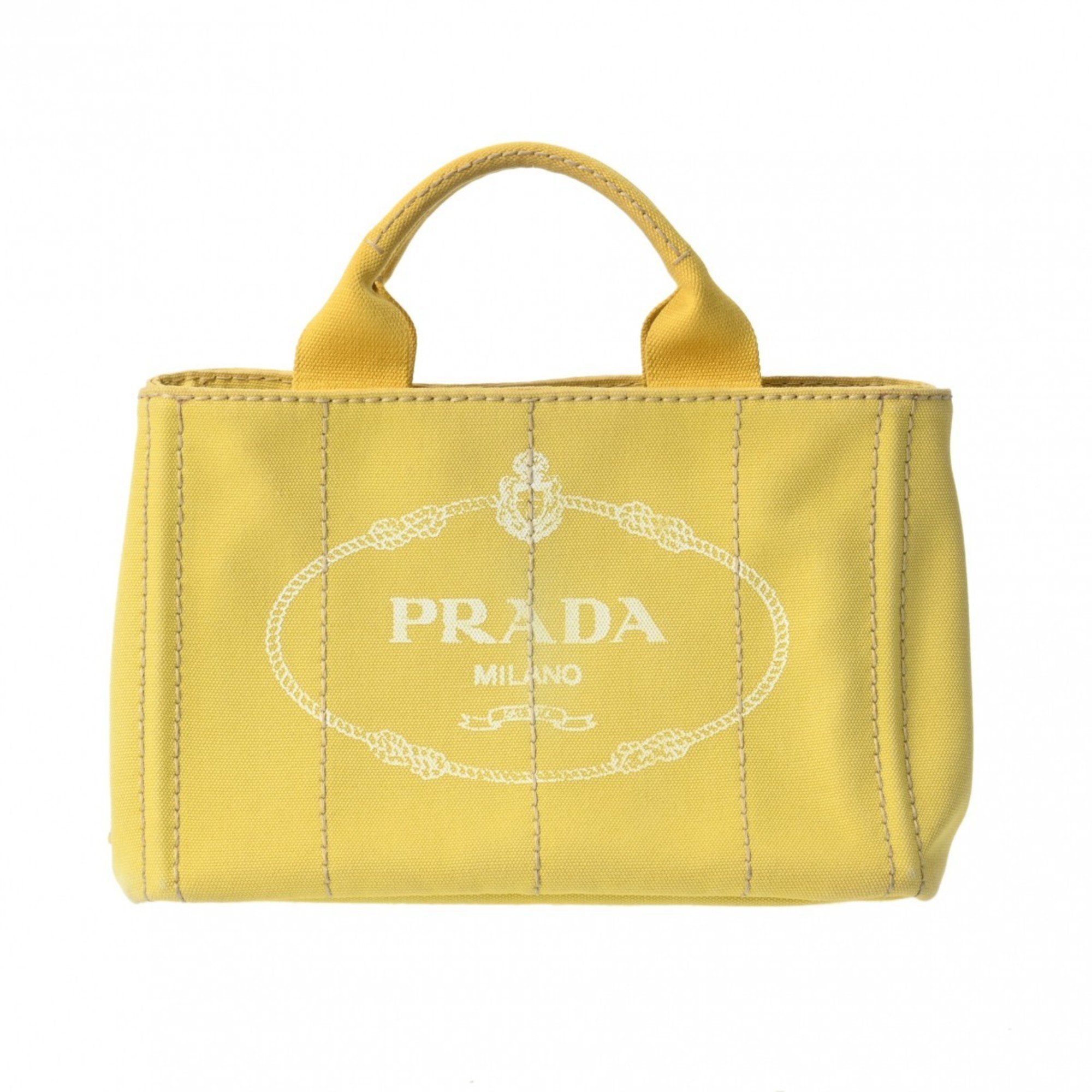 PRADA Prada Canapa Yellow BN2439 Women's Canvas Handbag