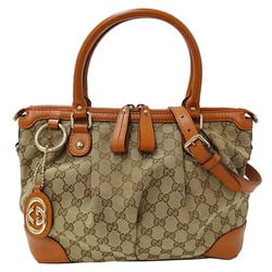 Gucci GUCCI Bag Women's GG Canvas Handbag Shoulder 2way Orange Beige Brown 247902 Interlocking