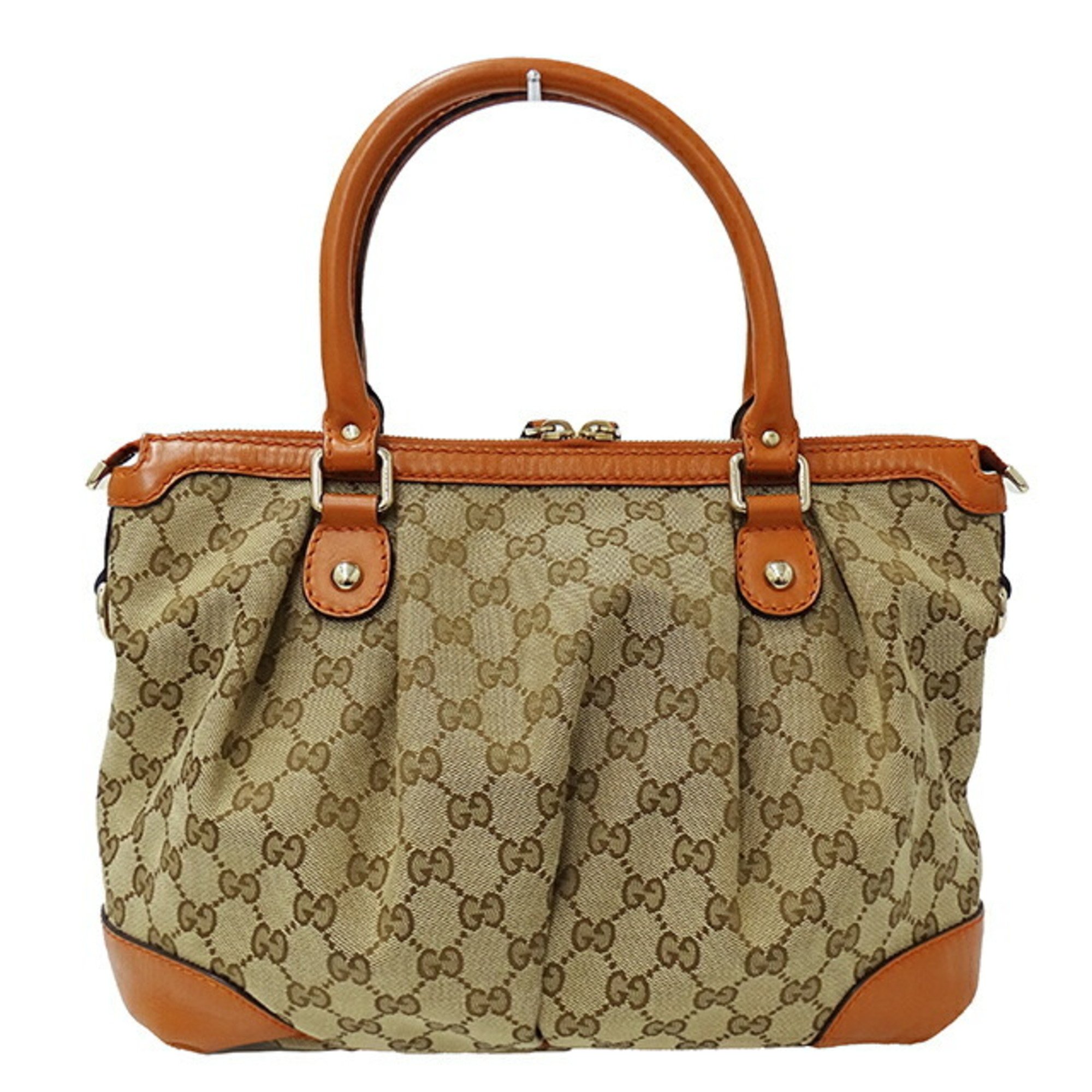 Gucci GUCCI Bag Women's GG Canvas Handbag Shoulder 2way Orange Beige Brown 247902 Interlocking