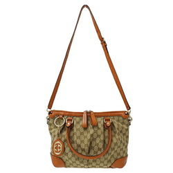 Gucci GUCCI Bag Women's GG Canvas Handbag Shoulder 2way Orange Beige Brown 247902 Interlocking