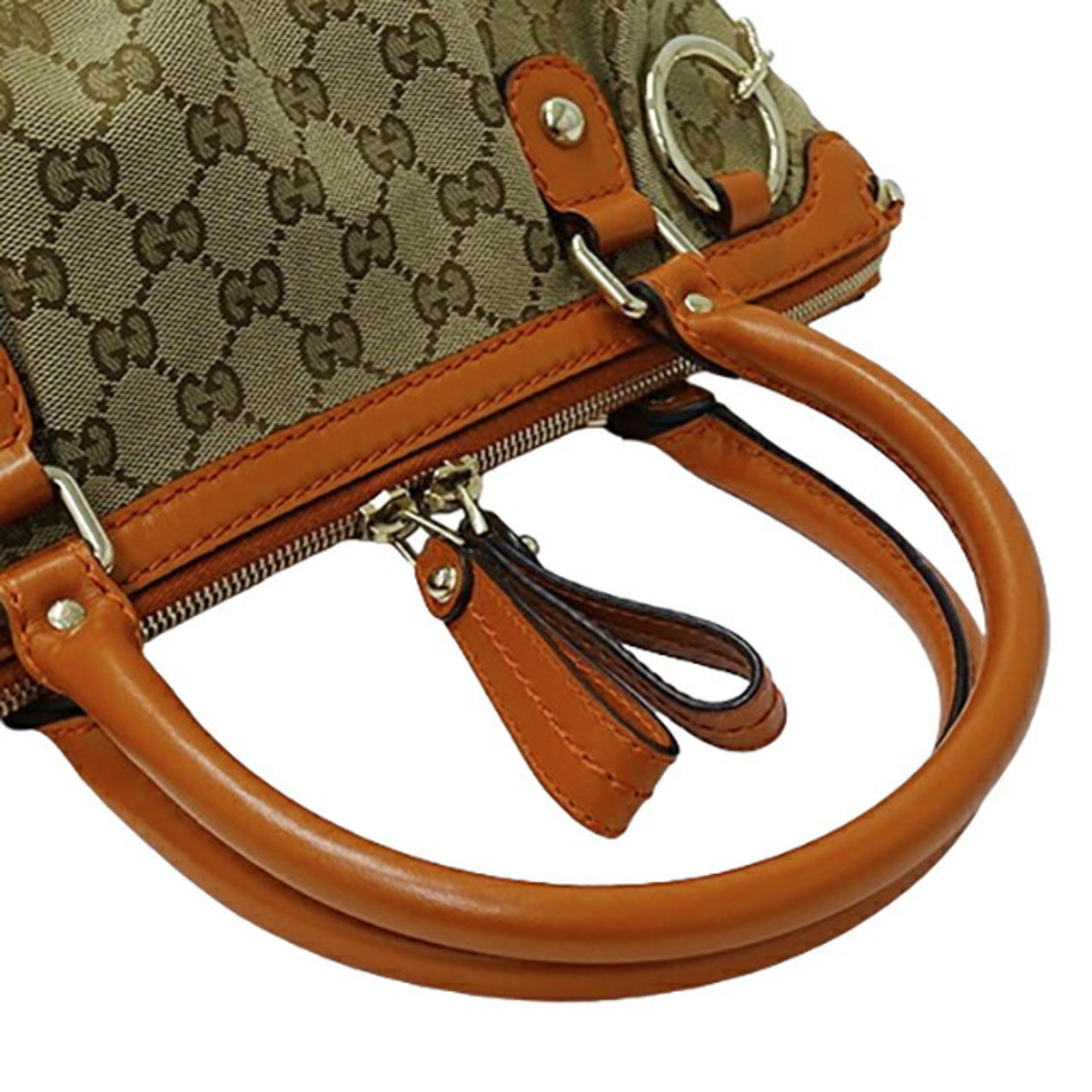 Gucci GUCCI Bag Women's GG Canvas Handbag Shoulder 2way Orange Beige Brown 247902 Interlocking