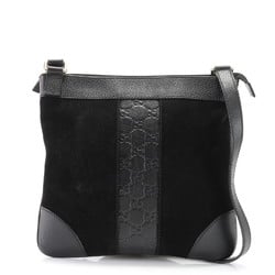 Gucci Guccissima 272396 498879 Leather Shoulder Bag Black Men's