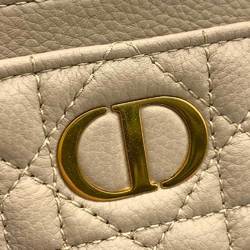 Christian Dior Wallet Caro Lavender Wallet/Coin Case Beige Coin Purse Cannage CD Women's Leather