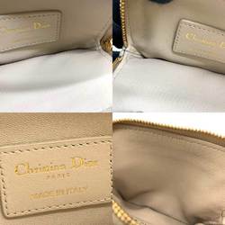 Christian Dior Wallet Caro Lavender Wallet/Coin Case Beige Coin Purse Cannage CD Women's Leather