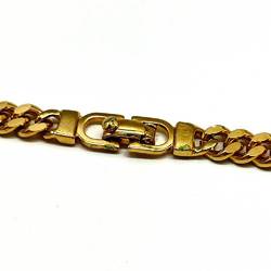 Christian Dior Dior Plate Bracelet Gold Large Size L Cuban DIOR