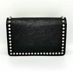 FENDI Carlito Chain Wallet Black Leather 8M0346