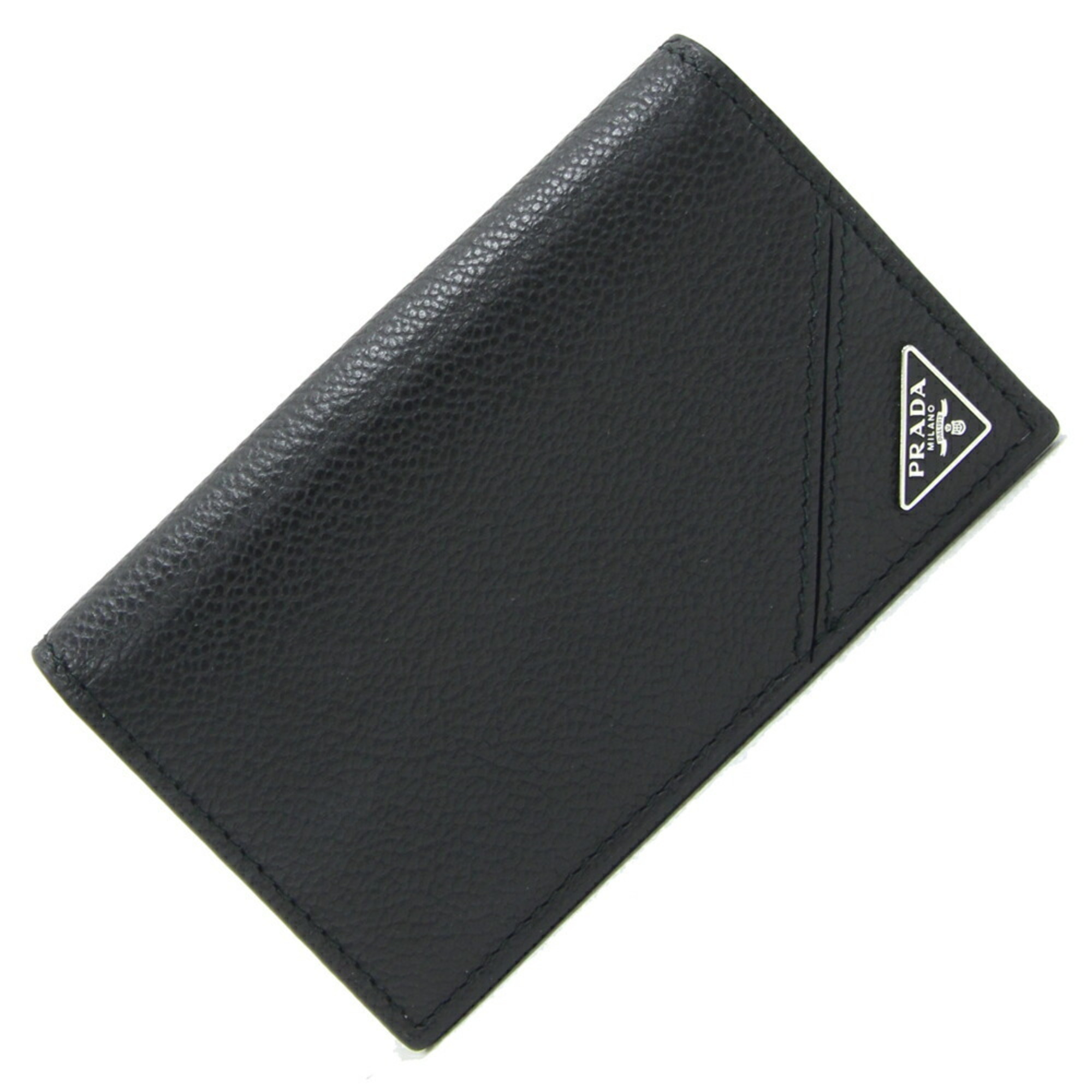 Prada Business Card Holder 2MC122 Black Leather Case Sanaku Men's Women's PRADA