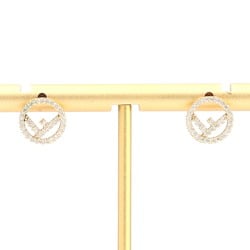 Fendi Earrings F's 8AG738 Gold Metal Crystal Ear F Ladies Rhinestone Round FENDI