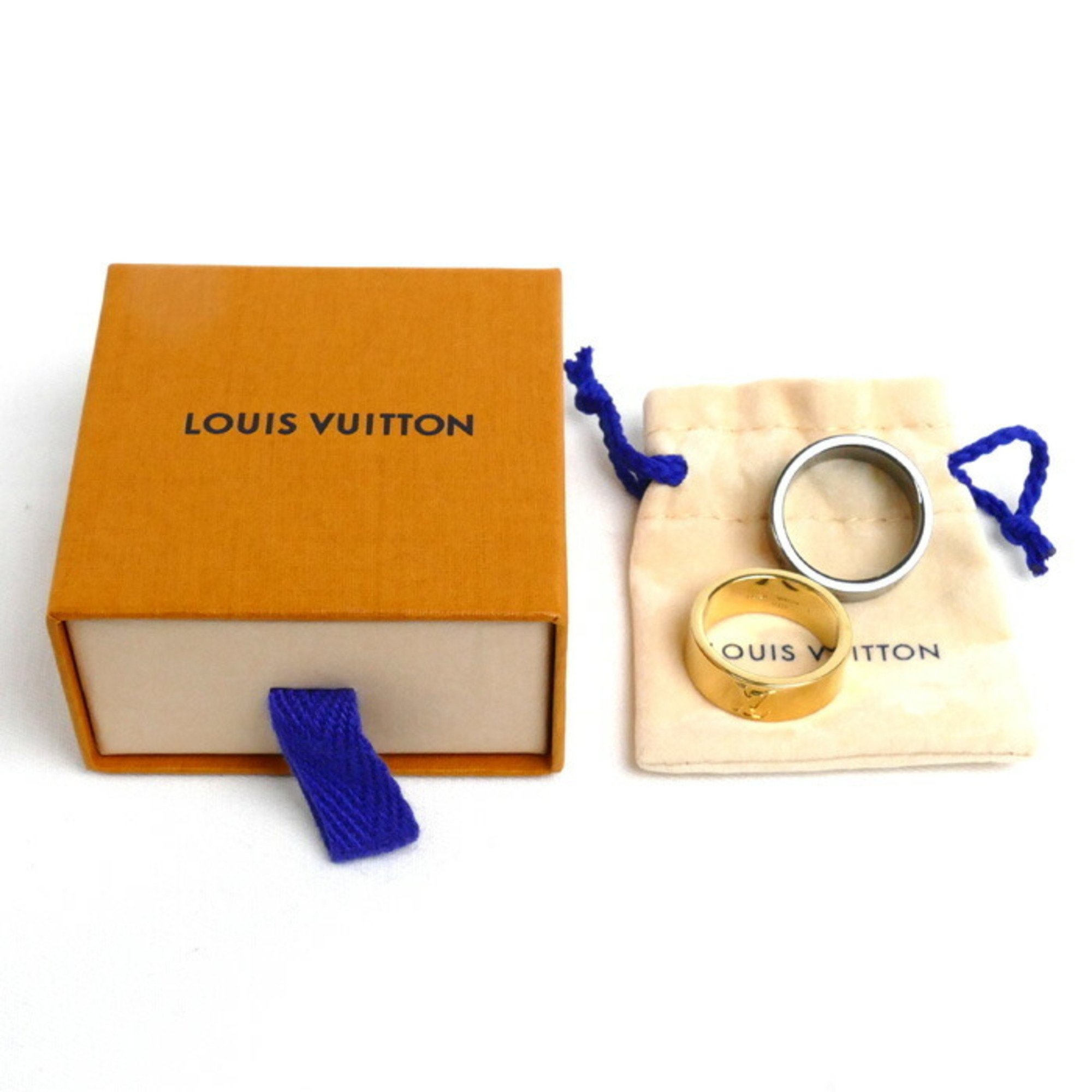 LOUIS VUITTON Louis Vuitton Ring LV Instinct Set 2 M00514 L Gold Size 21 Silver 23 Men's