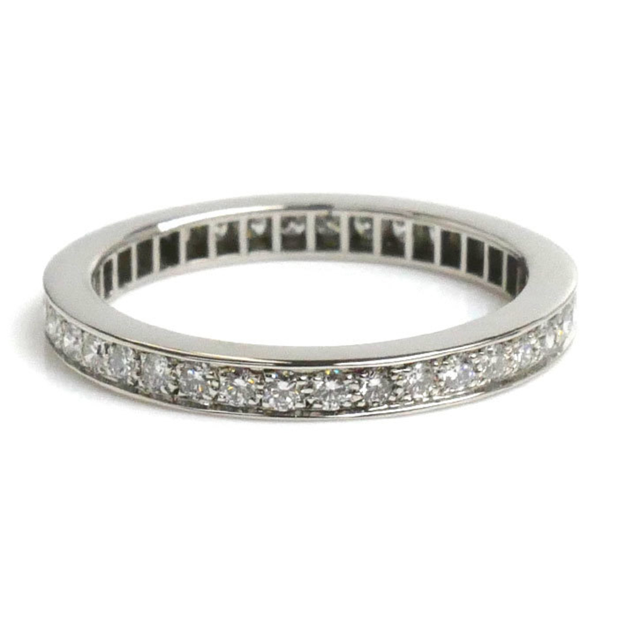 Van Cleef & Arpels Pt950 Platinum Romance Full Eternity Diamond Ring, Diamond, Size 6, 46, 2.3g, Women's