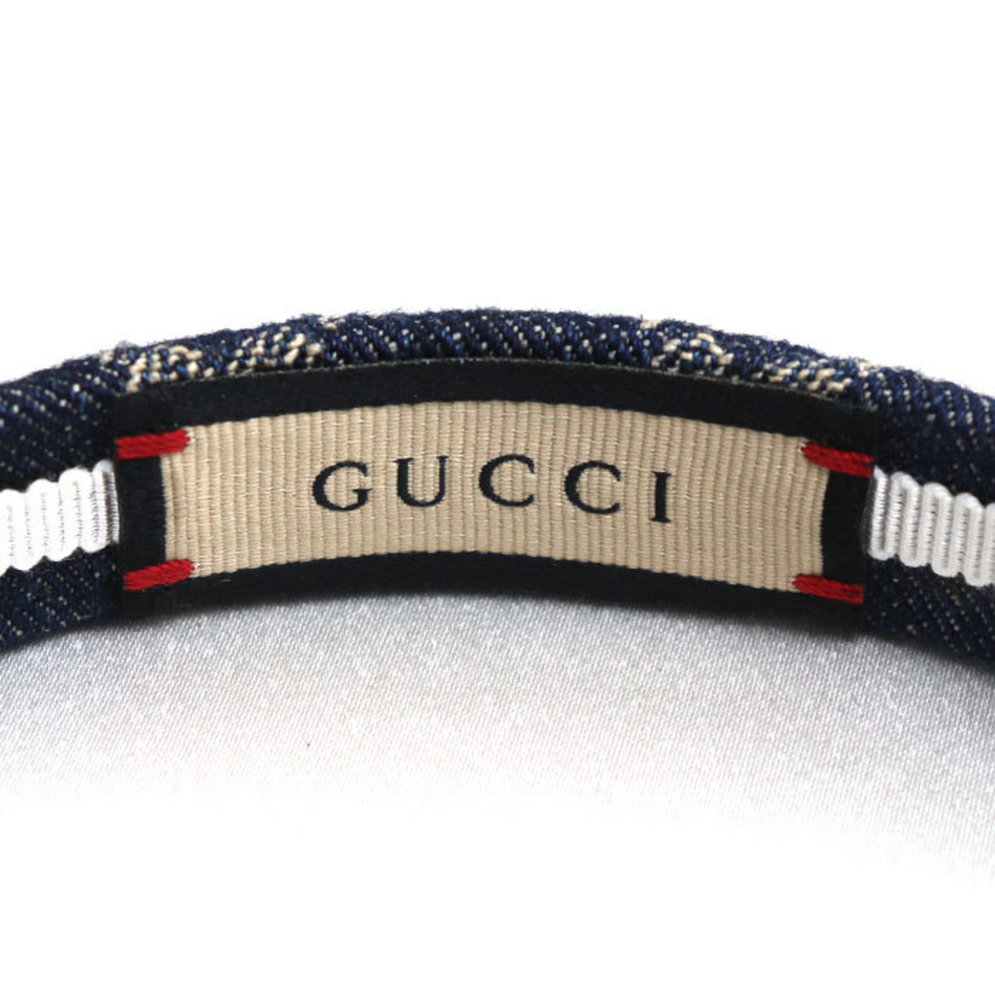 GUCCI Eco-Wash Denim Headband, Navy, 652835 3HAAH, Women's