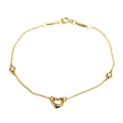 TIFFANY&Co. Tiffany K18PG Pink Gold By the Yard Heart 2P Diamond Bracelet 60149892 1.9g 17cm Women's