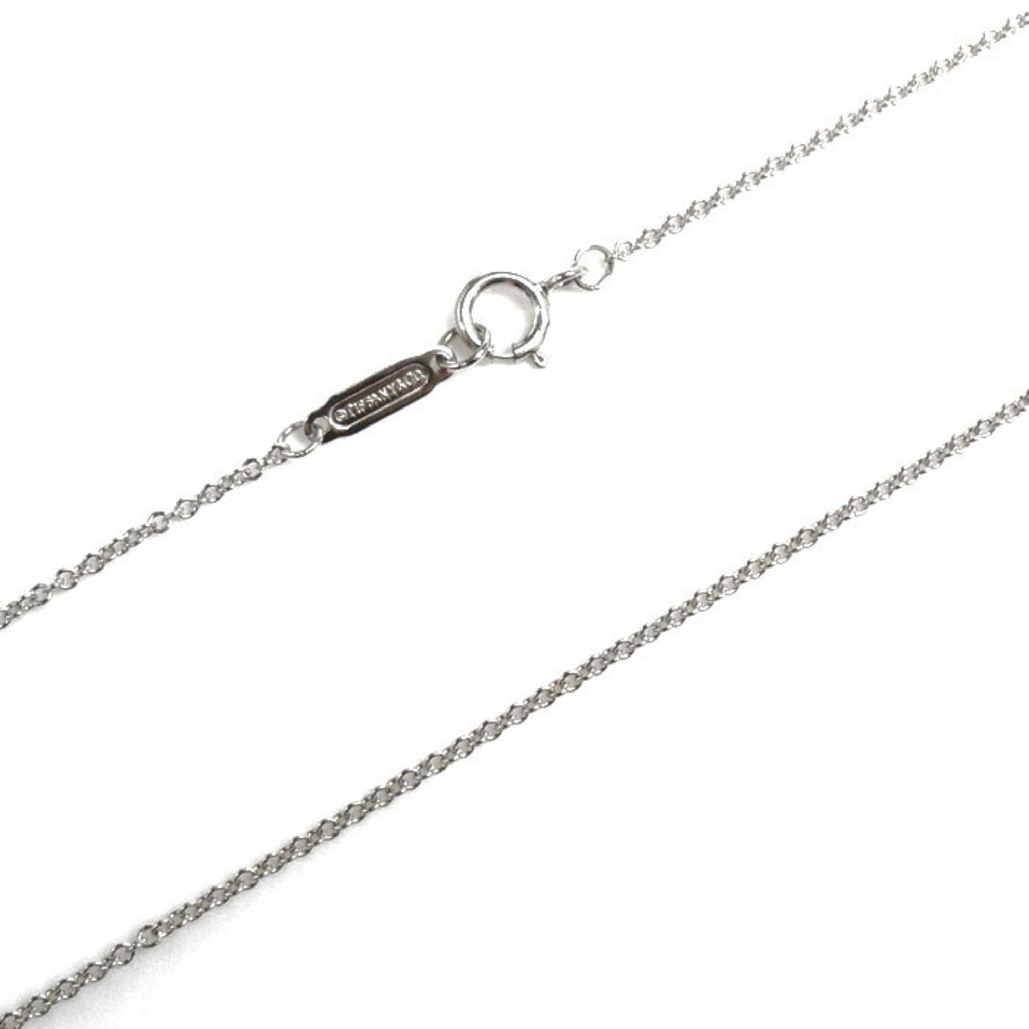 TIFFANY&Co. Tiffany K18WG White Gold Oval Key Necklace Diamond 2.7g 40cm Women's