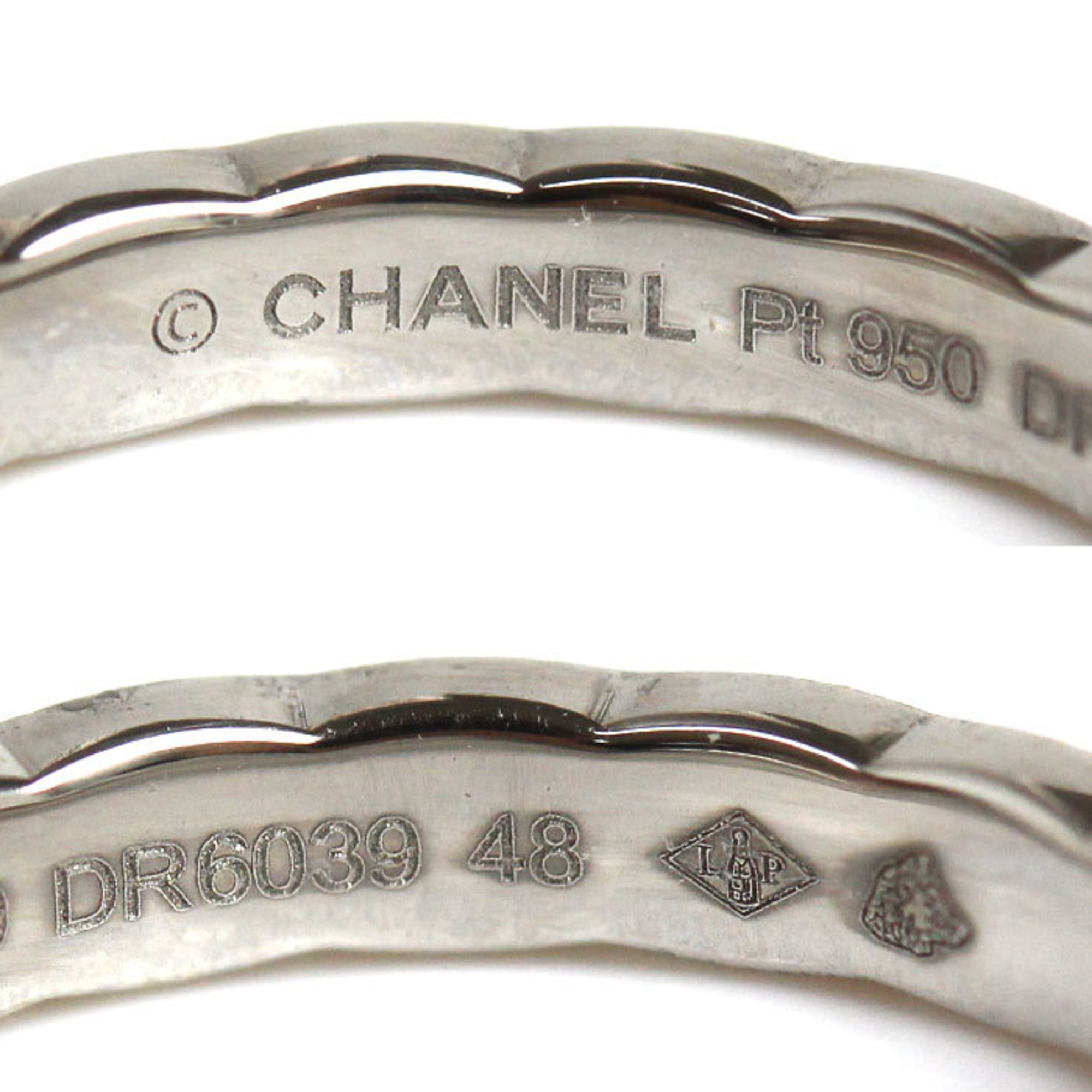 CHANEL Pt950 Platinum Coco Crush 5P Diamond Ring J11355 Size 7.5 48 3.9g Women's