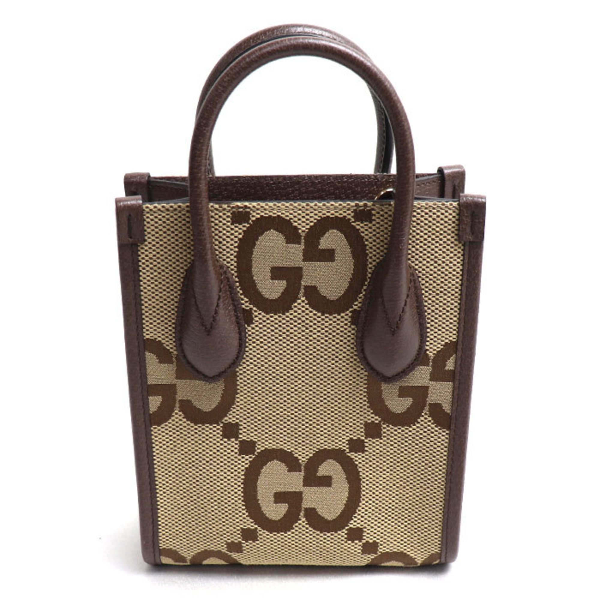 GUCCI Jumbo GG Tote Handbag Brown Beige 699406 Women's