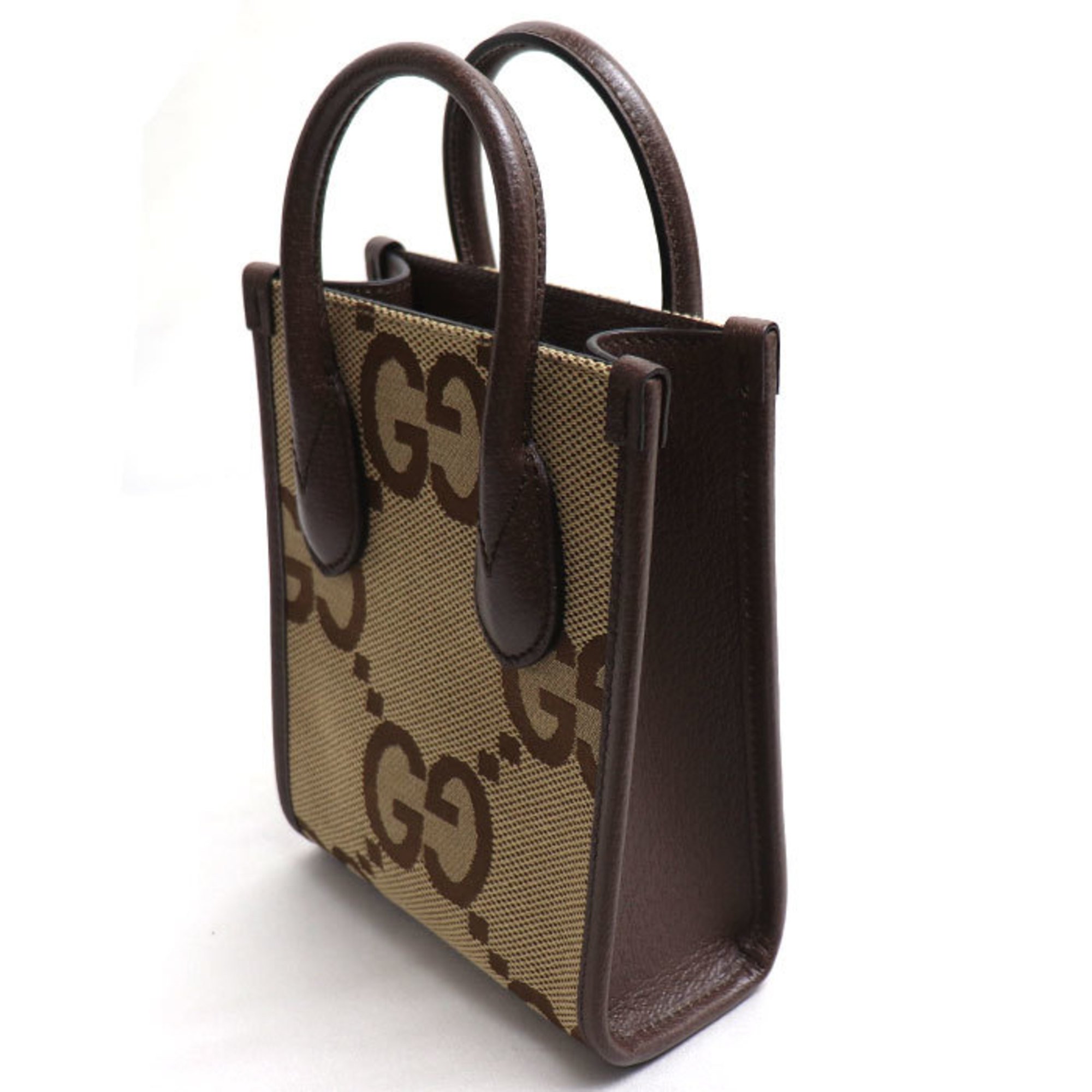 GUCCI Jumbo GG Tote Handbag Brown Beige 699406 Women's