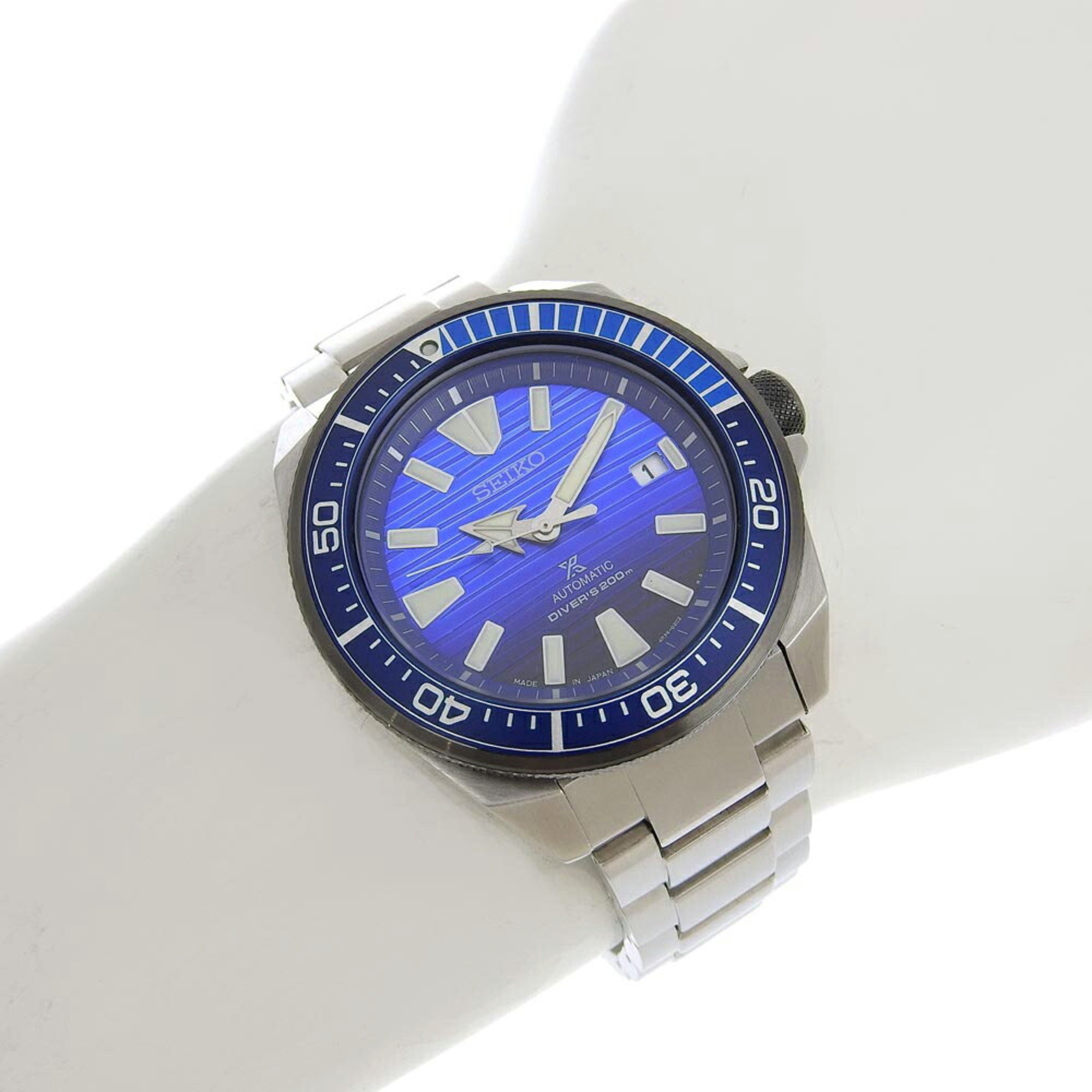 Seiko Prospex Samurai Date 4R35 01X0 SBDY019 Blue Dial SS Automatic Approx. 42mm