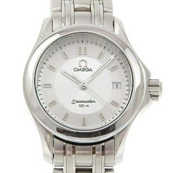 OMEGA Seamaster Date 2581 32 Silver Dial SS Quartz Battery Approx. 27mm Ladies Watch