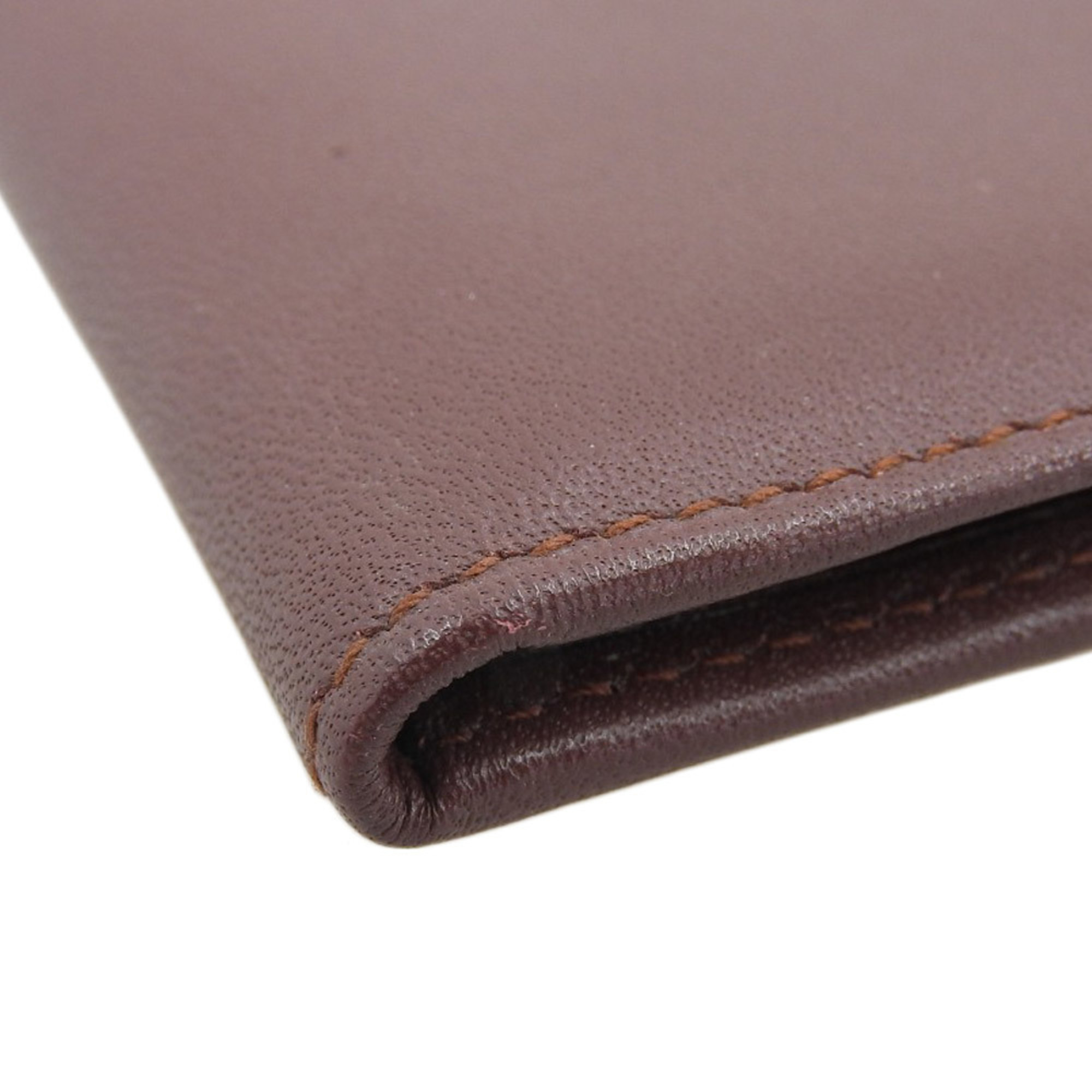 CARTIER Must Line Tri-fold Wallet Leather Bordeaux