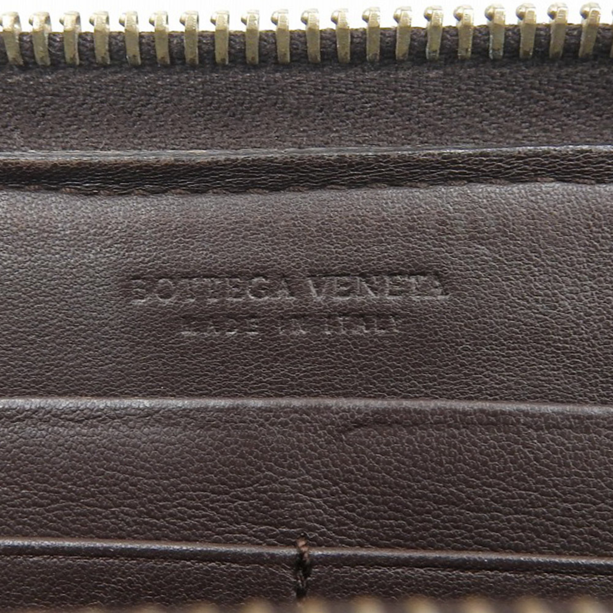 BOTTEGA VENETA Intrecciato Round Long Wallet 114076 Leather Brown