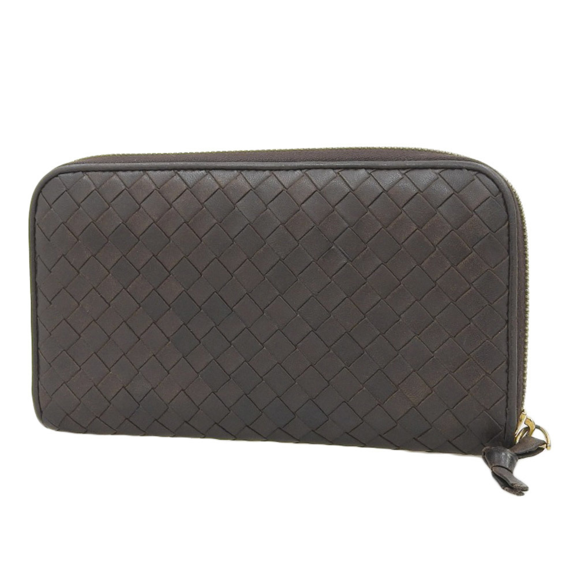 BOTTEGA VENETA Intrecciato Round Long Wallet 114076 Leather Brown