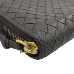 BOTTEGA VENETA Intrecciato Round Long Wallet 114076 Leather Brown