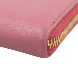 PRADA L-shaped long wallet 1M1183 Saffiano leather pink